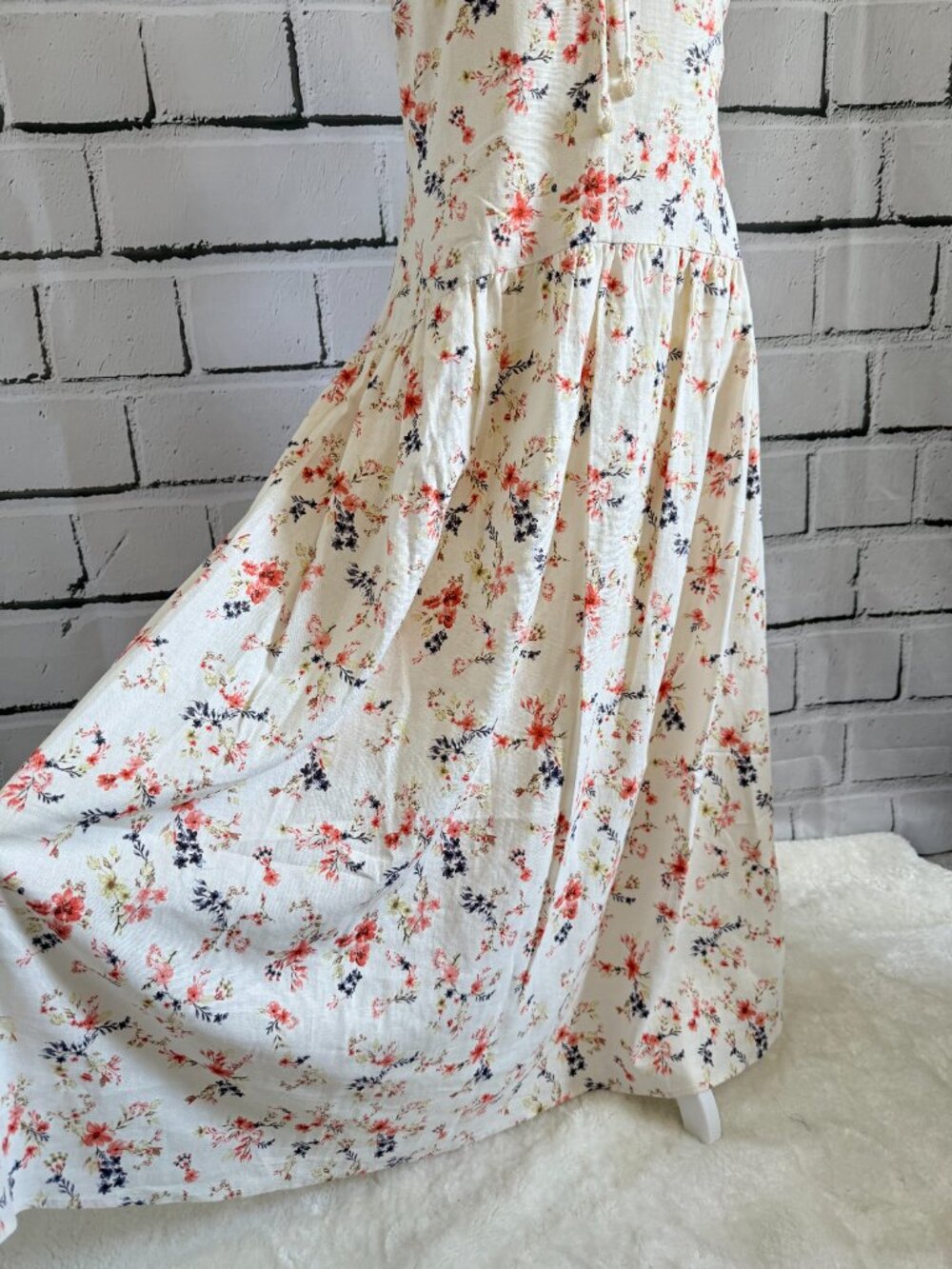 NWT Caroline Constas Floral Linen Blend Maxi Dress M - Picture 5 of 14